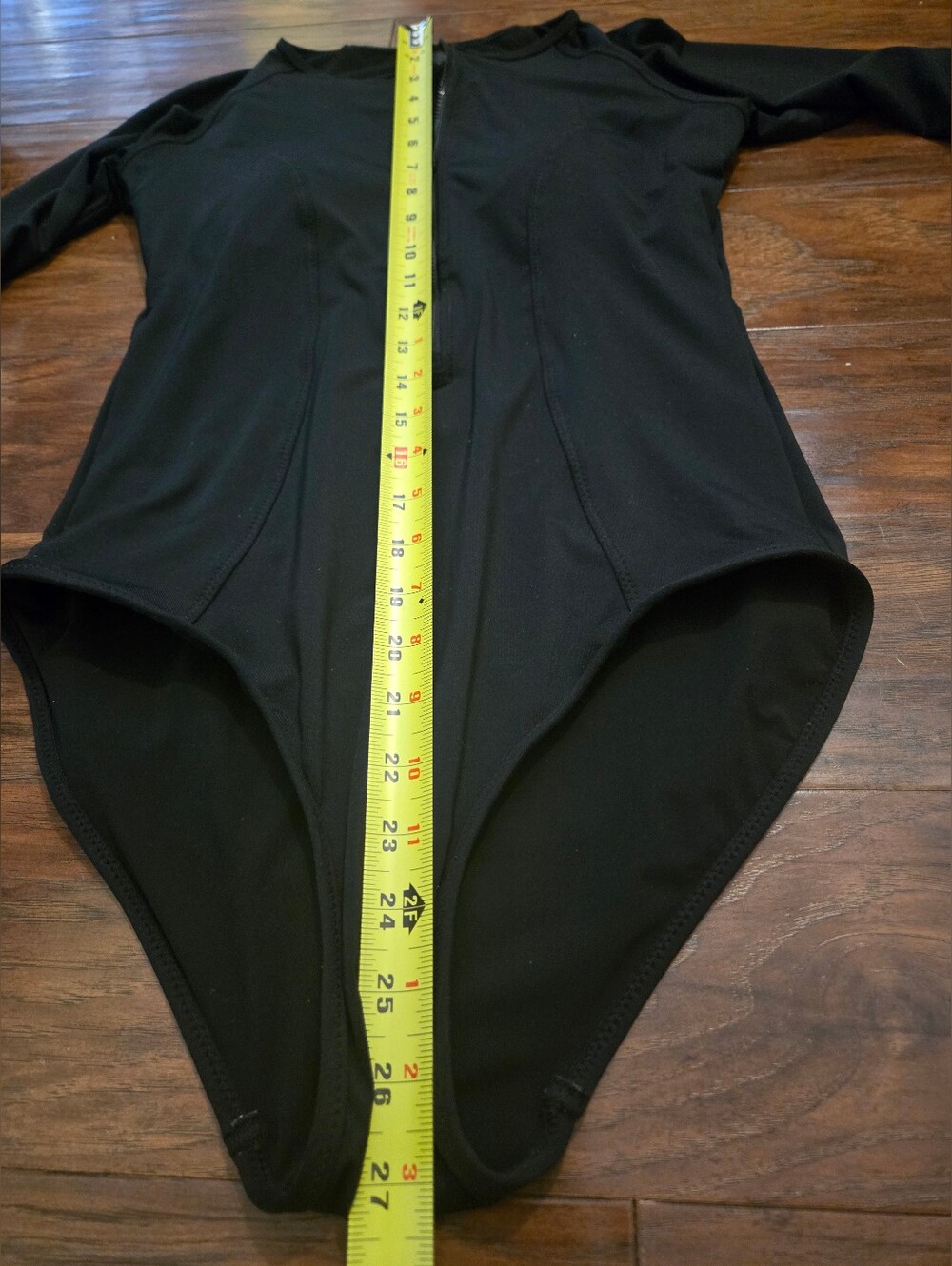 Athleta Cortes S Black Long Sleeve One Piece Swimsuit With Sewn In Cups Zipper - Picture 5 of 6